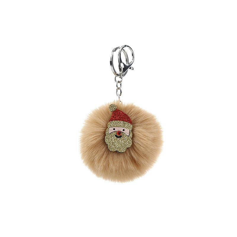 Wholesale Christmas Gifts Christmas Tree Hair Ball Keychain